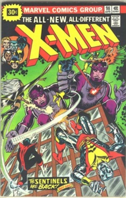 X-Men #98 Marvel 30 Cent Price Variant April, 1976. Starburst Flash