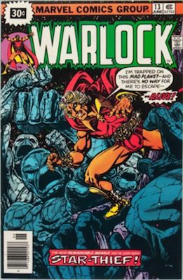 Warlock #13 30c Variant June, 1976. Price in Starburst