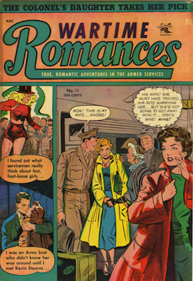 Wartime Romances #11: cover by Matt Baker. Click for values