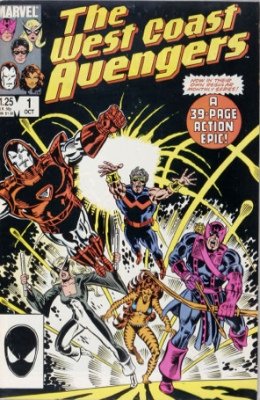 First Appearance, West Coast Avengers, West Coast Avengers #1, Marvel Comics, 1984. Click for values