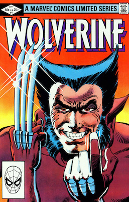 Most valuable comic books of the 1980s: Wolverine Ltd Series #1 (1982): Classic Cover, 1st Solo Book. Click for values