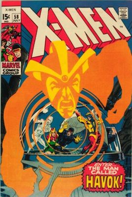 X-Men Comics #58: 1st Appearance of Havok in costume. Click for value